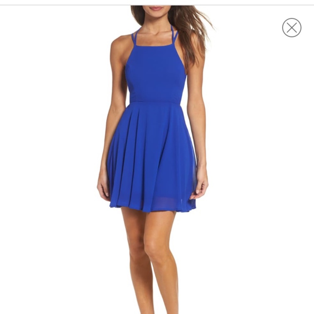 Lulus good deeds dress in cobalt blue